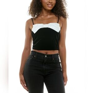 Alex & Sophia Juniors' Bow Accent Sleeveless Velvet Top Sz 1/2 New